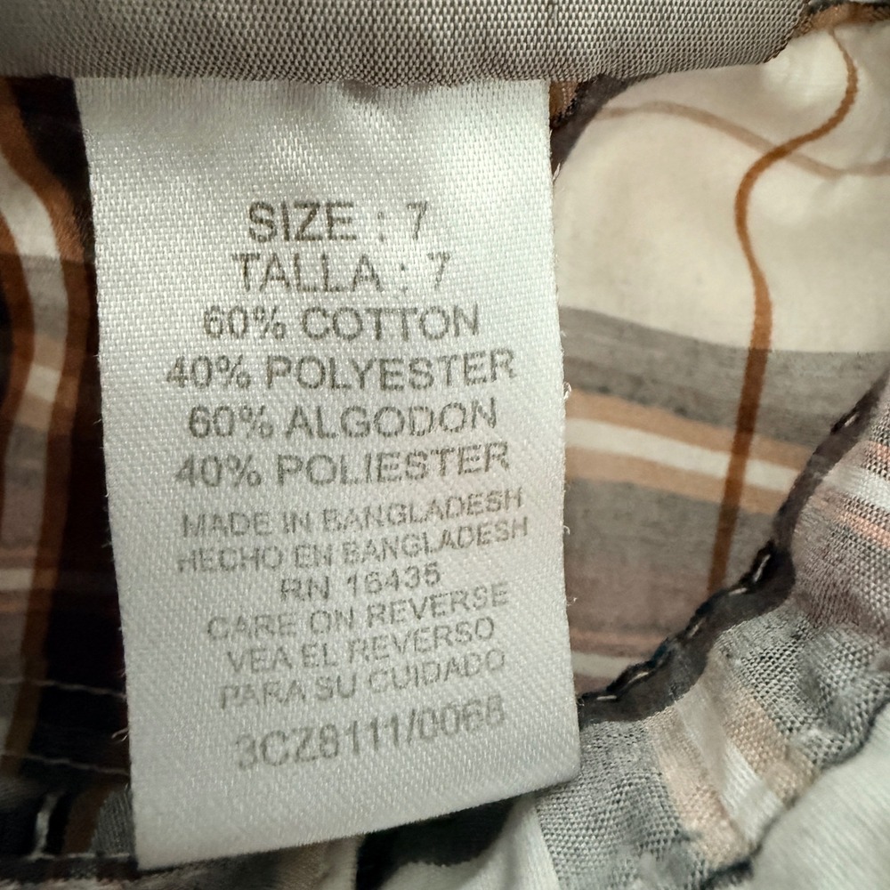 Boyz Wear Button Down Shirt Boys Size 7 Burgundy White Plaid Long Sleeve - Picture 5 of 6